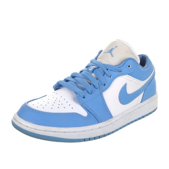 Nike Shoes - Nike Sky Blue and White Low-Top Jordan 1 Low UNC Sneakers